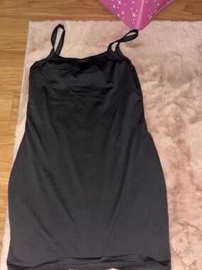 Black and pink  Spaghetti Strap Slip Dress